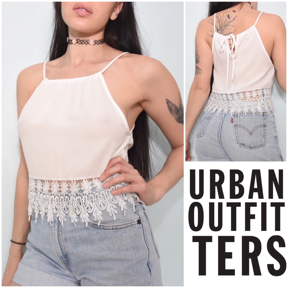 Staring At Stars Lace Trim Crop Top